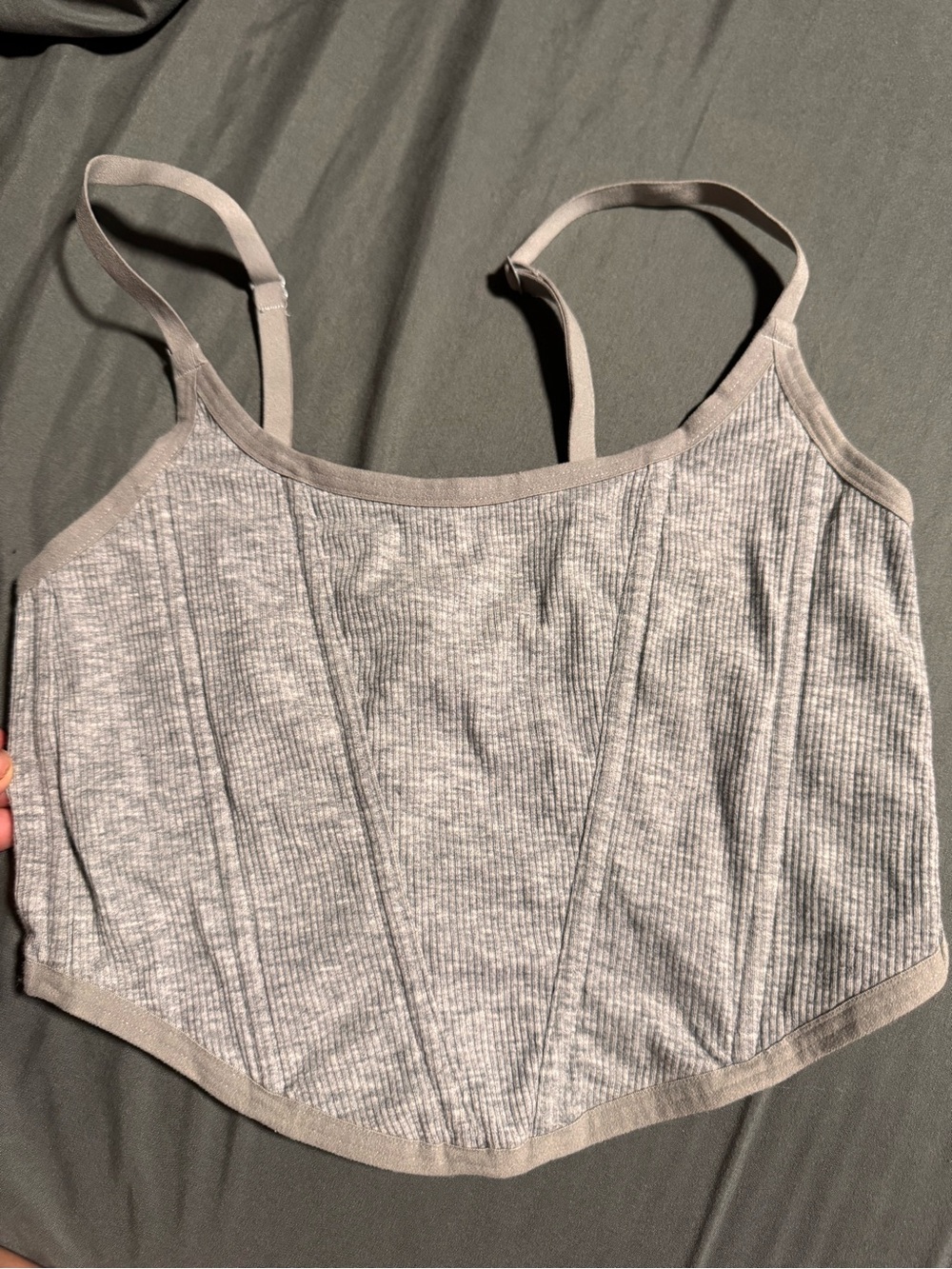 Colsie Gray Ribbed Bandeau Cami Top